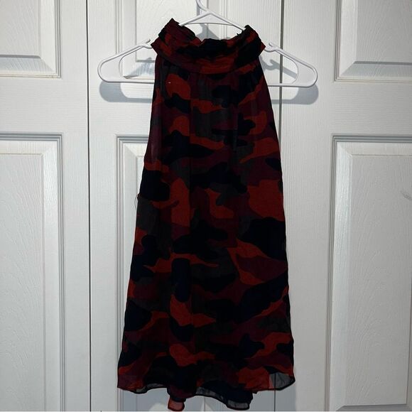 NWT Joie Erola B Sleeveless Camo-Print Silk Top Women Size xL - Picture 3 of 9